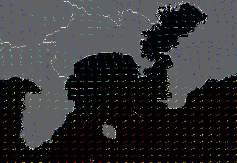 2016年10月26日(水)午前7時の風の実況解析画像