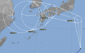 台風進路図（7月27日午前9時発表）最新の台風情報をご確認下さい。