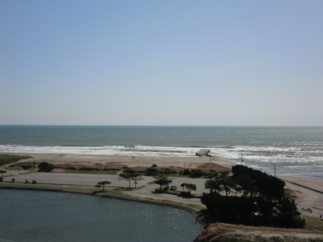 目の前は海、川、公園も