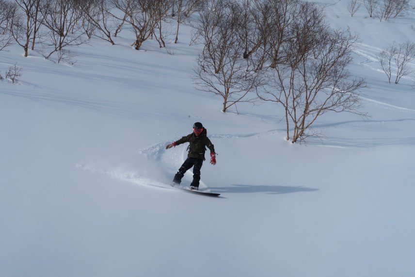 下半身がhikeでパンパンなのでターンが雑になっている☆加藤 (涙) (Photo by Color Sport Club)