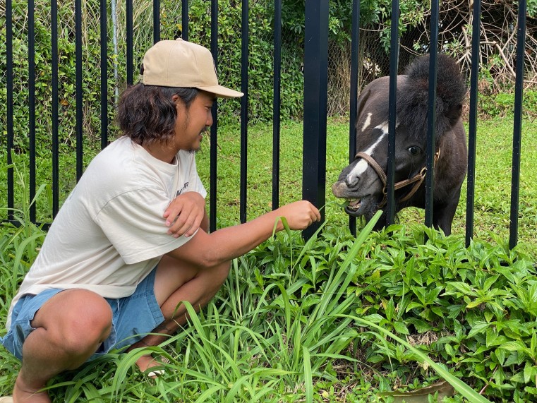 心根が優しい啓は動物好き。