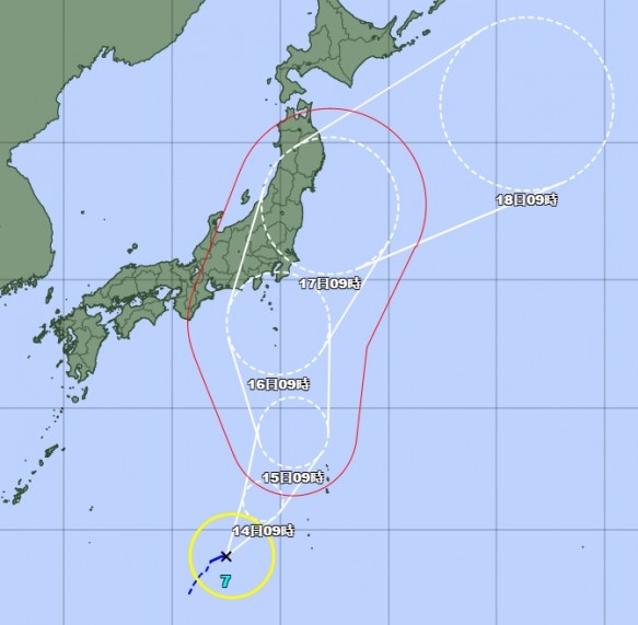 台風進路予想図