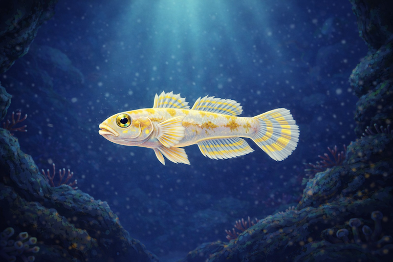 鮮やかな黄色い模様を持つエレキハゼのイメージ