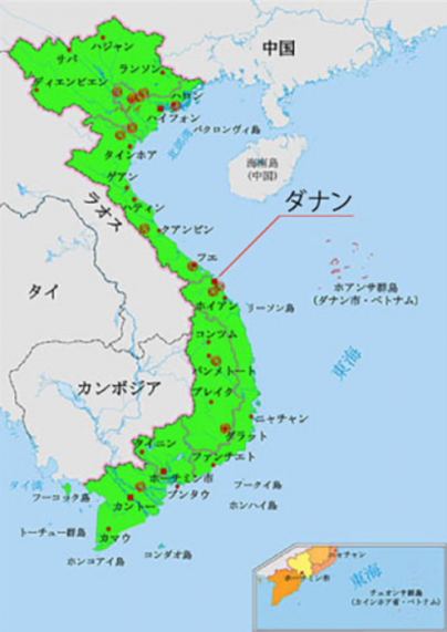 ベトナムの南北は、北海道から九州と同様の距離がある。