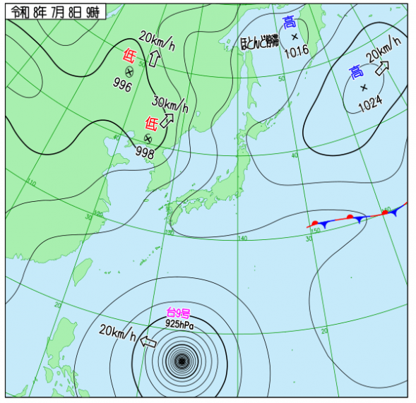 7月8日：気象庁より